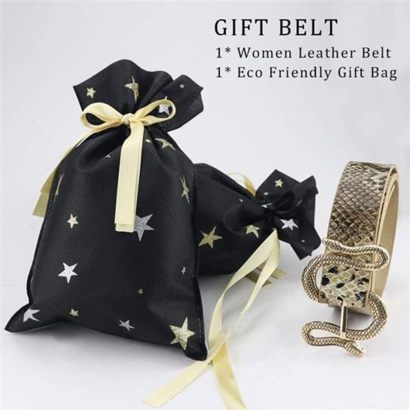 Belts for Women,Women Fashion Leather Belt for Dress with Snake Belt Buckle main image 6